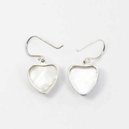 heart shape white mabe pearl earrings 925 sterling silver