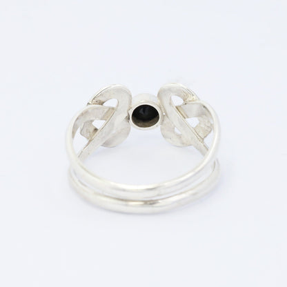 Celtic ring 925 sterling silver with genuine black onyx