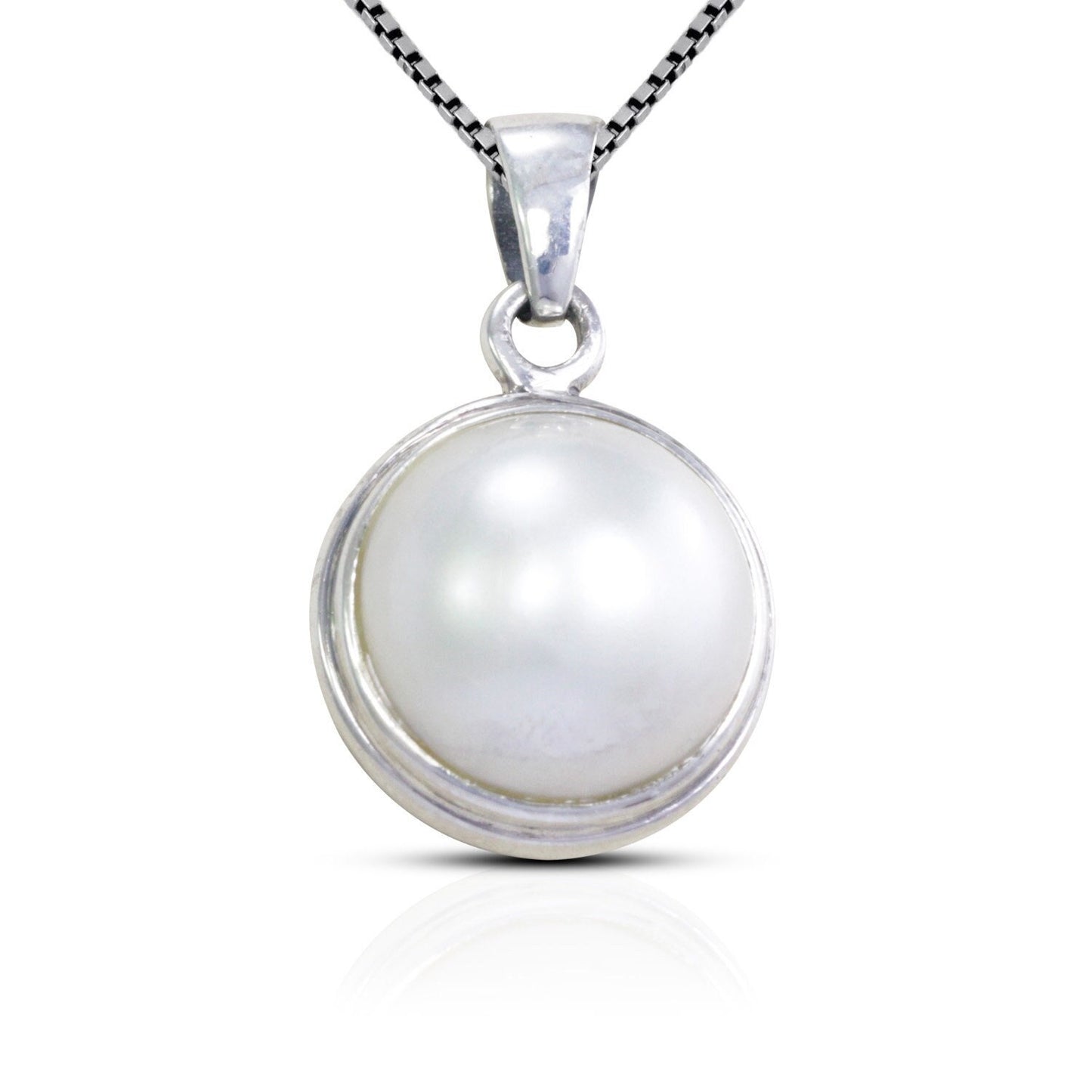 round pearl pendant 925 sterling silver bezel set decorated with open work filigree at the back side