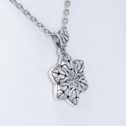 silver star pendant 925 sterling silver decorated with puzzle ornament