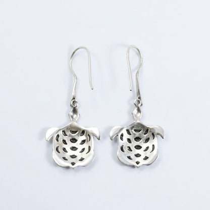turtle earrings 925 sterling silver decorated with abalone shell