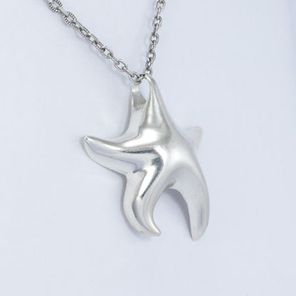 silver starfish pendant 925 sterling silver with high polish finishing