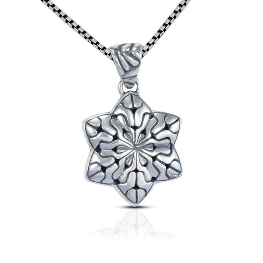 silver star pendant 925 sterling silver decorated with puzzle ornament