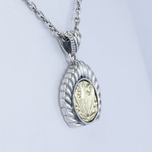 925 sterling silver pendant with 18K yellow gold filigree ornament