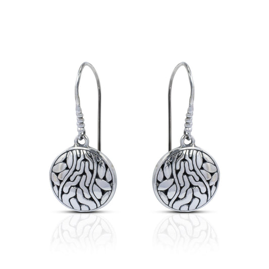 925 sterling silver earrings decorated with seed abstract ornament dangle drop