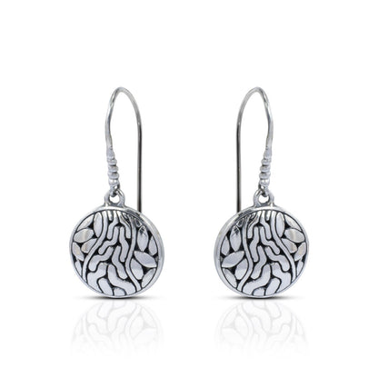 925 sterling silver earrings decorated with seed abstract ornament dangle drop