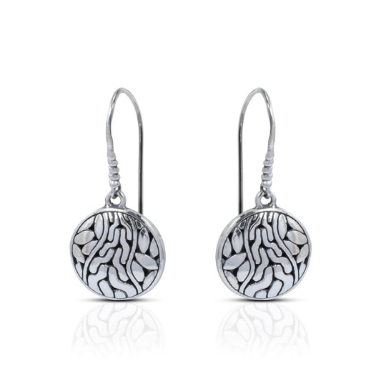 925 sterling silver earrings decorated with seed abstract ornament dangle drop