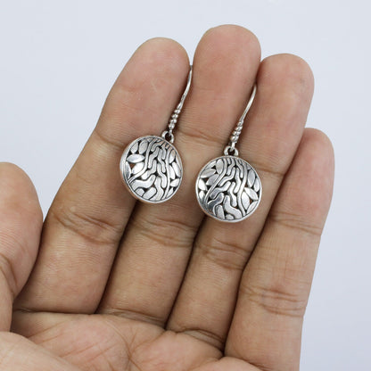 925 sterling silver earrings decorated with seed abstract ornament dangle drop