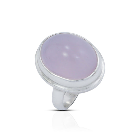 Oval ring 925 sterling silver with genuine rose quarts bezel set