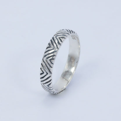 925 sterling silver ring with finger print ornament 925 sterling silver