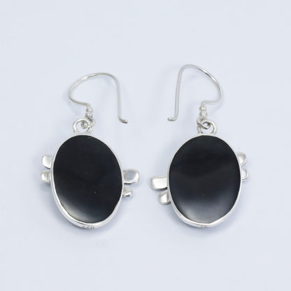 dragonfly earrings 925 sterling silver and 18k yellow gold with genuine black shell
