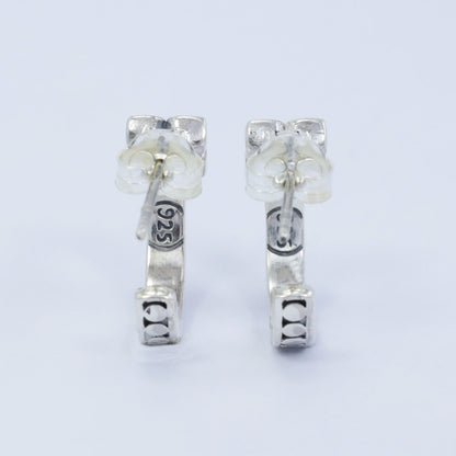 hoop earrings 925 sterling silver decorated with flower filigree and 18K yellow gold