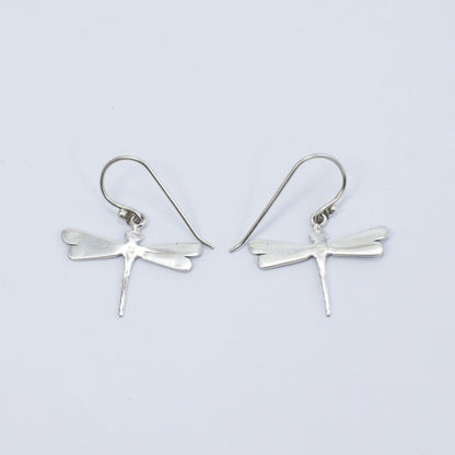 dragonfly earrings 925 sterling silver and 18K yellow gold decorated with detailed filigree ornament