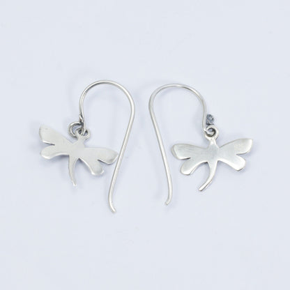 tiny dragonfly earrings 925 sterling silver decorated with filigree ornament