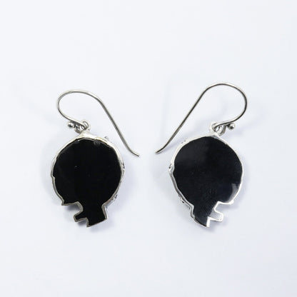 silver owl earrings 925 sterling silver with genuine amethyst and abalone shell