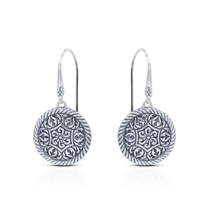 mosaic earrings 925 sterling silver decorated with cable ornament edge