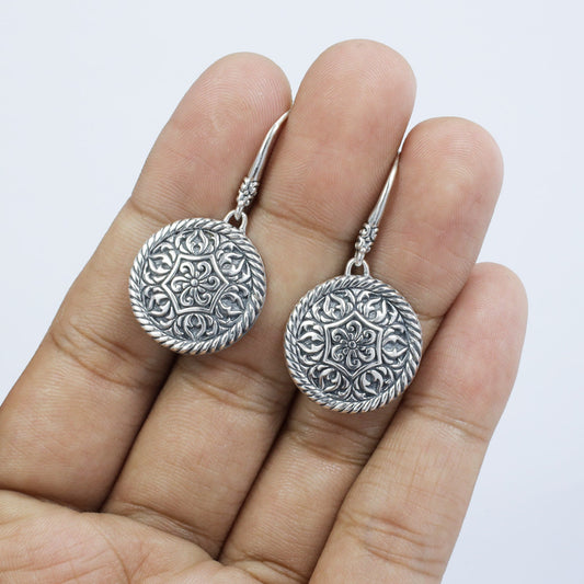mosaic earrings 925 sterling silver decorated with cable ornament edge