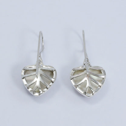 mabe pearl earrings heart shape 925 sterling silver bezel set with high polish finishing
