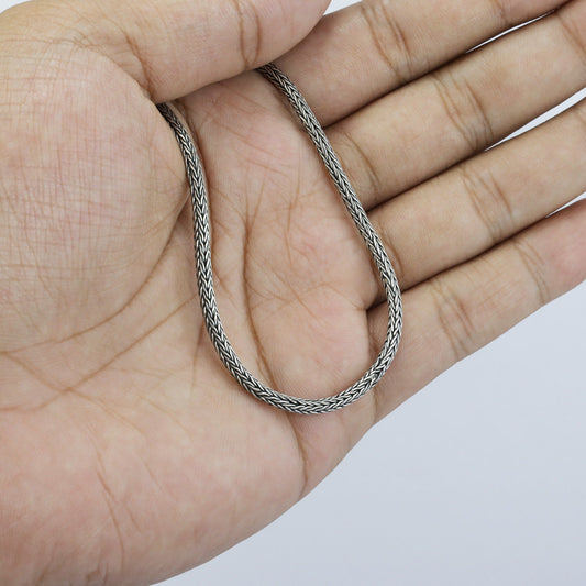 snake chain necklace 925 sterling silver 3 mm tick, 20 inch length with 1.5 inch extention