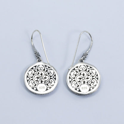 mosaic earrings 925 sterling silver decorated with cable ornament edge