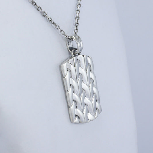 weave pattern pendant necklace in 925 sterling silver woven style tag