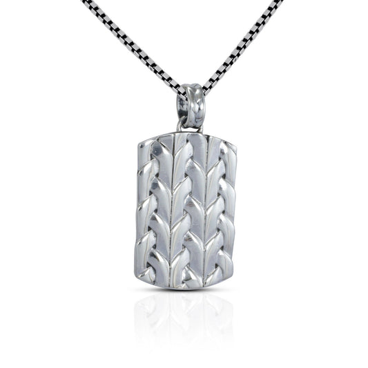 weave pattern pendant necklace in 925 sterling silver woven style tag