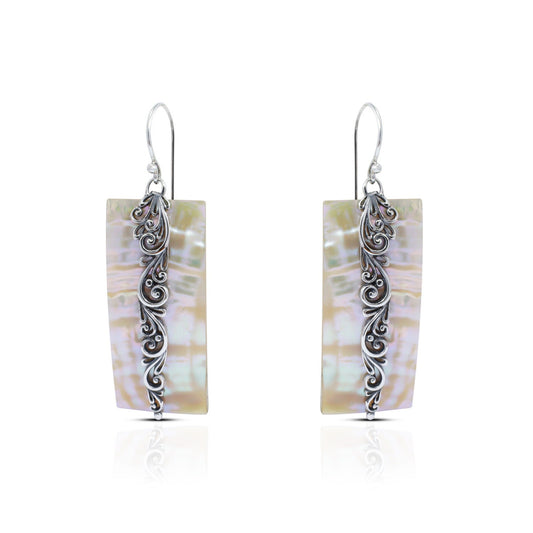 genuine golden blister earrings 925 sterling silver decorated with swirl drop filigree ornament