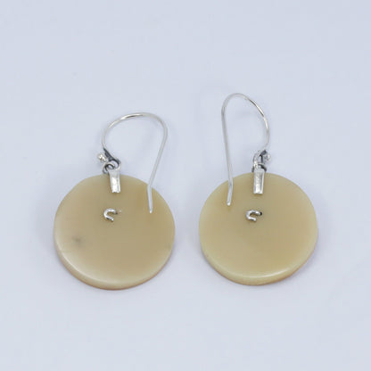 turtle earrings 925 sterling silver with golden blister shell dangle style